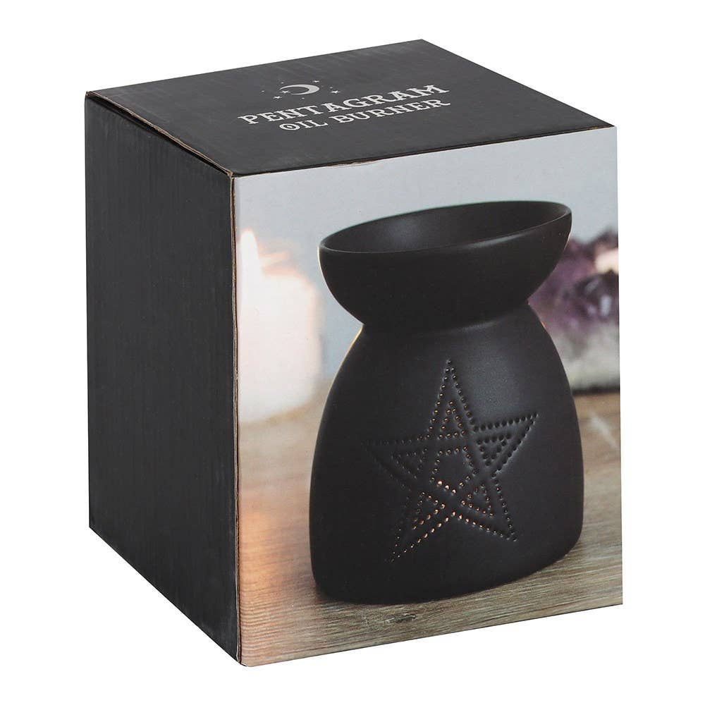 Gothic Black Pentagram Cut Out Oil Burner and Wax Warmer