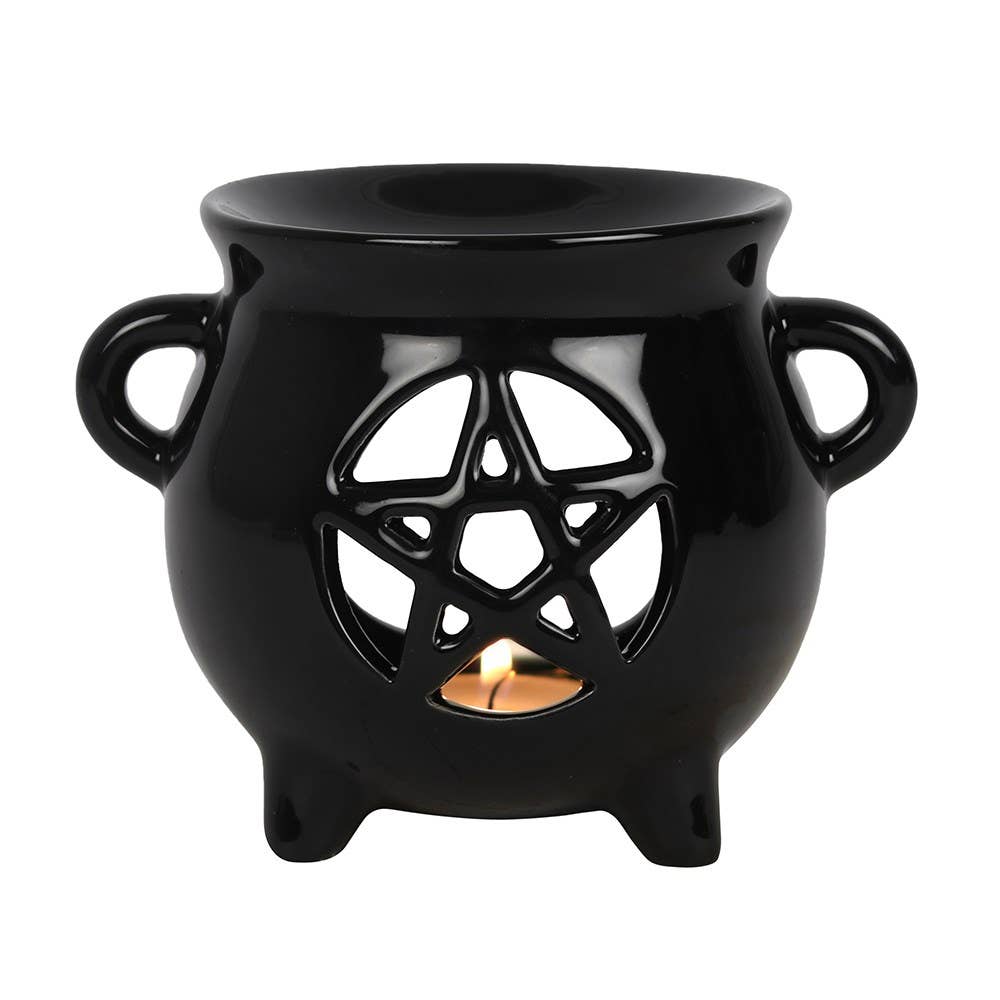 Gothic Pentagram Cauldron Oil Burner and Wax Warmer
