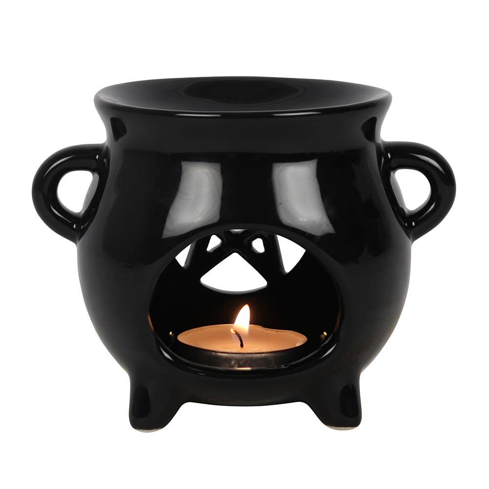 Gothic Pentagram Cauldron Oil Burner and Wax Warmer
