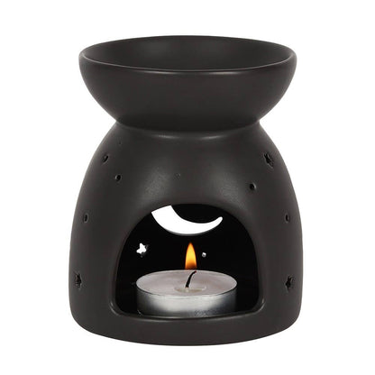 Black Mystical Moon Cut Out Oil Burner and Wax Warmer