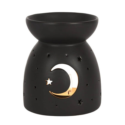 Black Mystical Moon Cut Out Oil Burner and Wax Warmer